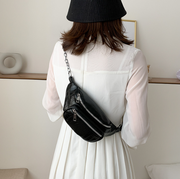 

2020 women waist bag fashion bumbag for woman crackle belt bag lady cross body bag sac banane small handbag new tide qa11
