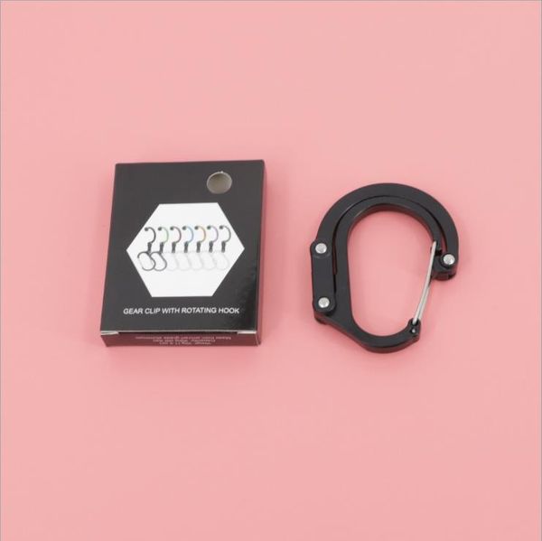 

19 outdoor tactical supplies carabiner high-quality aluminum alloy d-type quick-hanging buckle with lock key tool equipment