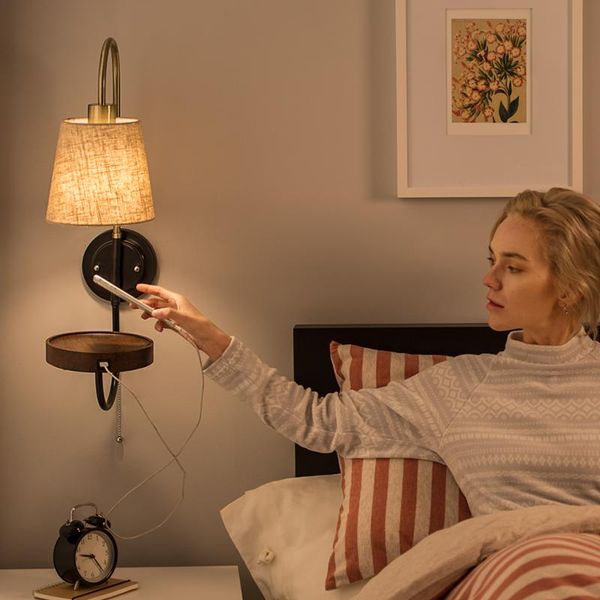 

modern sconce wall lamp with usb bedroom bedside reading led wall lights home indoor fixture