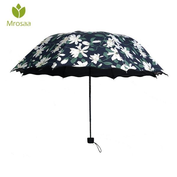 

горячие продажи лили шаблон женщин зонтик uv доказательство зонт зонтики light black coating женский paraguas дождь вс зонт bbynba garden201