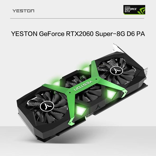 

new yeston geforce rtx2060 super 8g d6 pa graphics card 1470mhz/1750mhz1650mhz 256bit gaming graphics card with 3 video