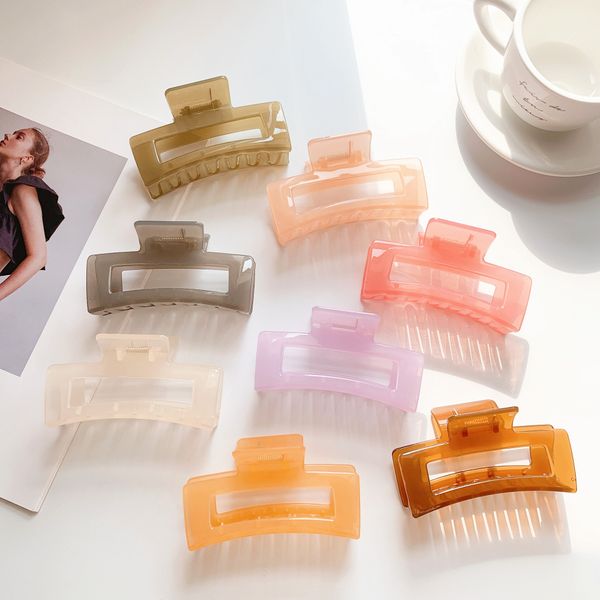 

s2771 fashion jewelry plastic hairpin for women hair clip bobby pin lady girl retro jelly color barrette back head shark clip hair accessori, Golden;silver