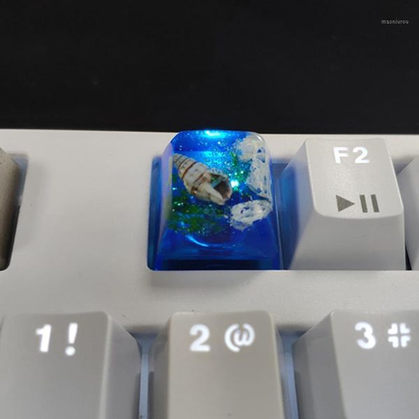 

keyboards customized backlight resin keycaps ocean shell starfish desin caps for cherry mx switch keyboard esc blue color diy keyboard1