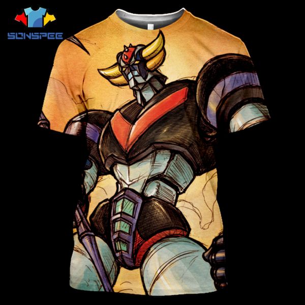 

men robot grendizer japanese anime classic mecha 3d print shirts funny aesthetic hentai men clothing