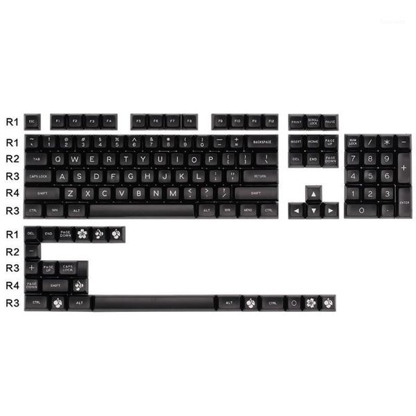 

127 keys abs keycaps for cherry mx switch mechanical keyboard filco black key cap replace diy keyboard decoration1