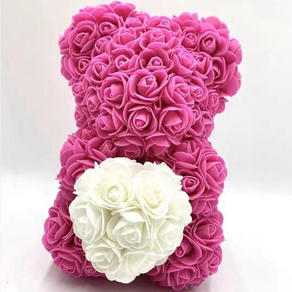 

valentines day gift 25cm red rose teddy bear rose flower artificial decoration christmas gifts women new year valentines gift1