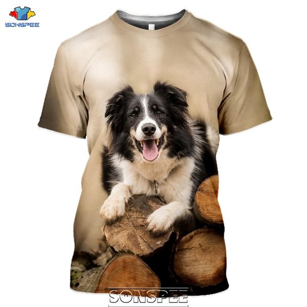 

animal dog border collie print 3d print shirts anime horror anime men clothing