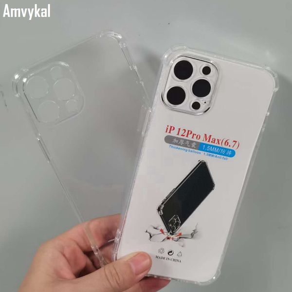 

1.5mm tpu shockproof phone cases for iphone 12 pro max 12pro 12mini camera protection soft tpu silicone clear back cover