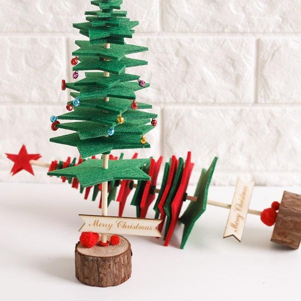 

christmas decorations diy fabric tree non-woven party deskdecoration home ornament1