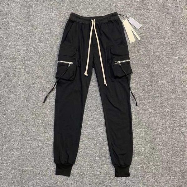 

2020 fw men drop crotch cargo jogger sweatpants slim fit1, Black