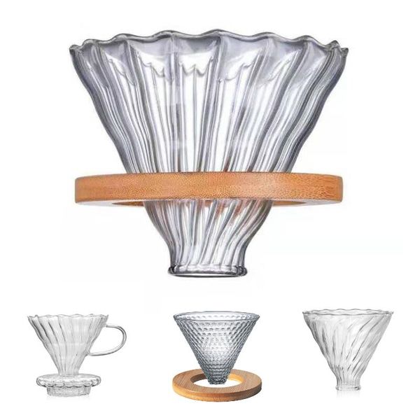

coffee filters wooden dripper\ reusable v60 glass filter