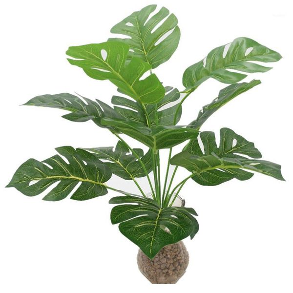 

simulations leaves mexican autumn decoration artificial plants green turtle leaves garden home decor artificial grass plant1