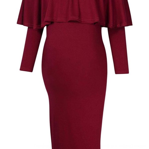 

2019 solid maternity clothes maternity clothes color fashion women's one line collar pregnant women's dress 1511 xuopy, Black;gray