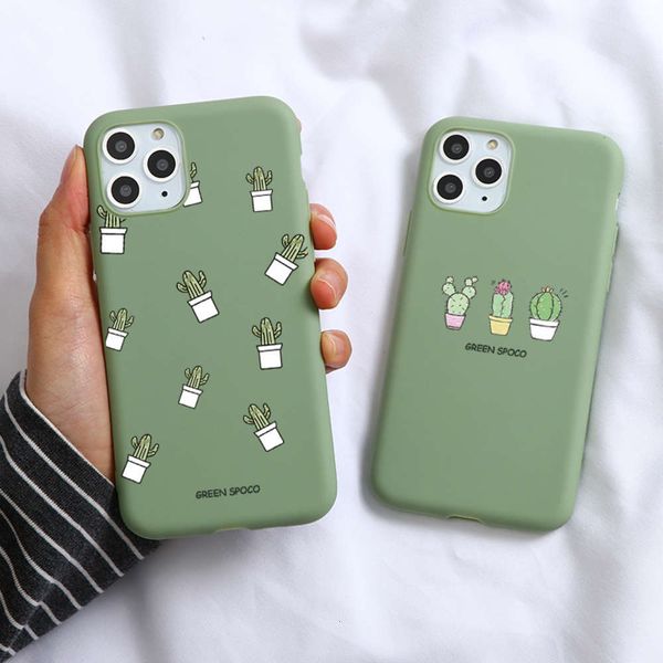 

qaavocado and cactus silicone cover for vip, 11 pro max, 7 plus, 5, 5s, se, 2020, x, 6, 6s, 8 plus, xr, xs, maxlk
