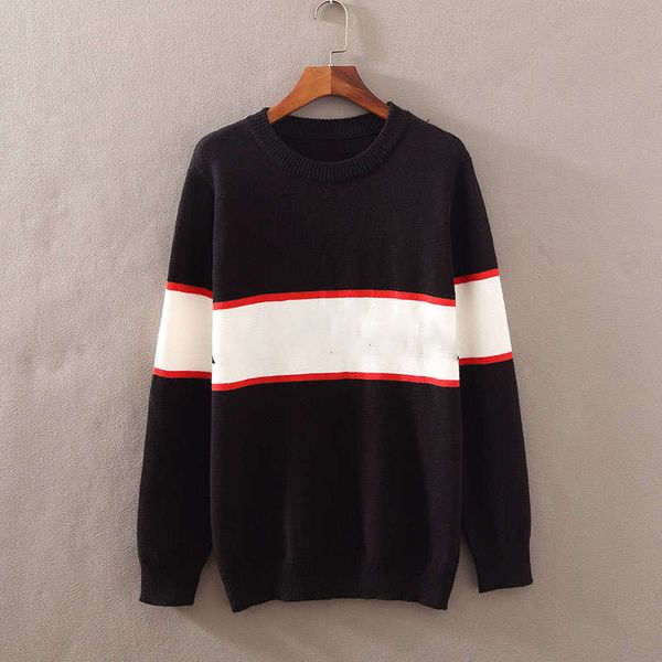 

2020 simple letter embroidery color matching sweater men and women's pullover sweater european and american fashion size s-2xl, White;black