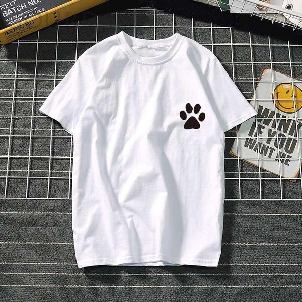 

bear paw print women tshirt summer ulzzang t-shirt harajuku short sleeves fashion funny cute tee femme lady black white