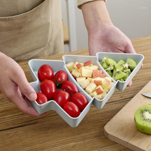 

christmas tree shape fruit plate storage bag snack plate plastic candy dish bowl breakfast tray home kitchen supplies organizer1