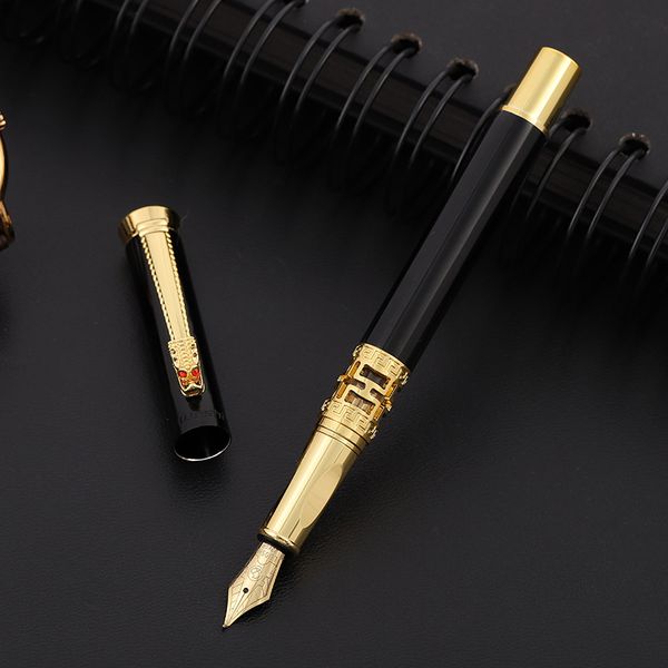 

factory direct sale art fountain pen hollow metal ink pen office and school advertising metal signature pen for gift