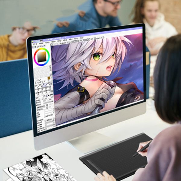 

8 inches digital pen tablet anime graphic tablet for drawing & playing osu with 9625 levels battery-pen