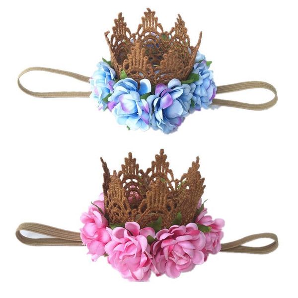 

kids girl birthday lace crown flower headband gold crown tiara headband princess flower crown hair band accessory pho jllfkj