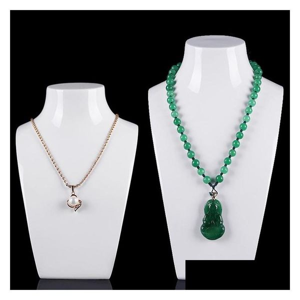 

jewelry window displays necklace bust white resin glossy lacquer neck form for boutique shop shelf tablejewellery display stand vkppr, Black