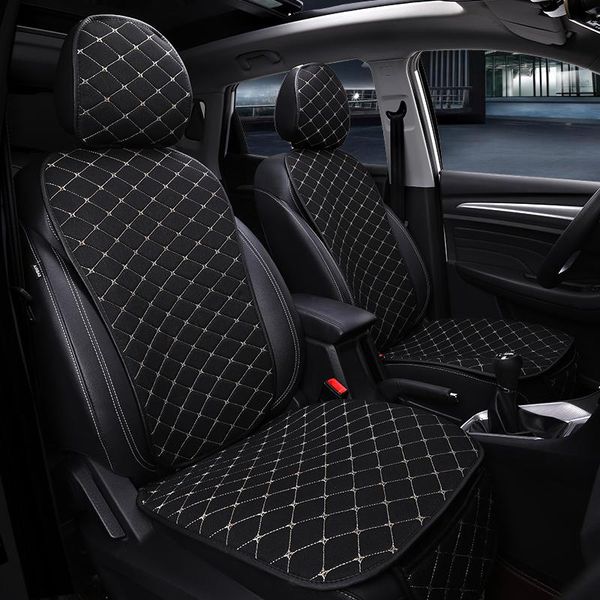 

universal size linen fabric car seat cover four seasons front flax seat cushion breathable protector mat pad auto accessories