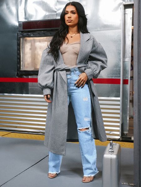 

mian twins x squad high waist ripped frayed straight leg jeans j7m1#, Blue