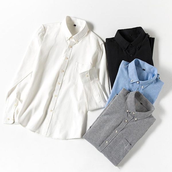 

men's casual shirts men cotton long sleeve slim blouse women couple korean style solid color shirt 2021 fashion spring, White;black