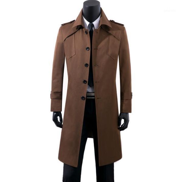 

mens trench coats brown belt spring autumn man single-breasted long coat men clothes casual slim fit overcoat long sleeve 9xl1, Tan;black