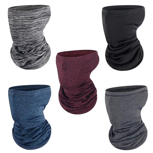 

cycling caps & masks winter warm windproof neck gaiter tube scarf magic bandana snowboard half face cover headband skiing thicken mask, Black