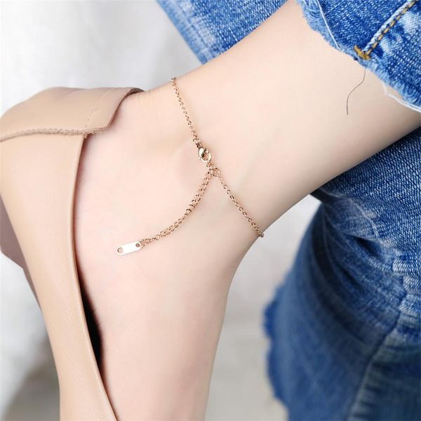 

xqni strand бусины sweet heart rose gold цвет женщины браслет ножной продлить цепи богемия стиль нержавеющей стали этнические украшения jllt, Golden;silver