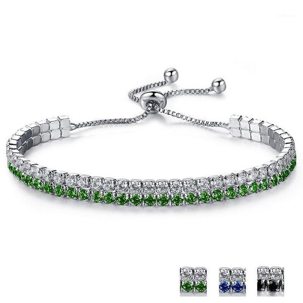 

cubic zirconia women bracelet charms jewelry luxury crystal adjustable tennis bracelets bangles cute gifts for girls jewellery1, Black