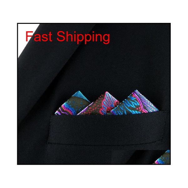 

dh13 multicolor abstract mens pocket square silk fashion wedding handkerchief clas qylimo mj_fashion, Blue;white