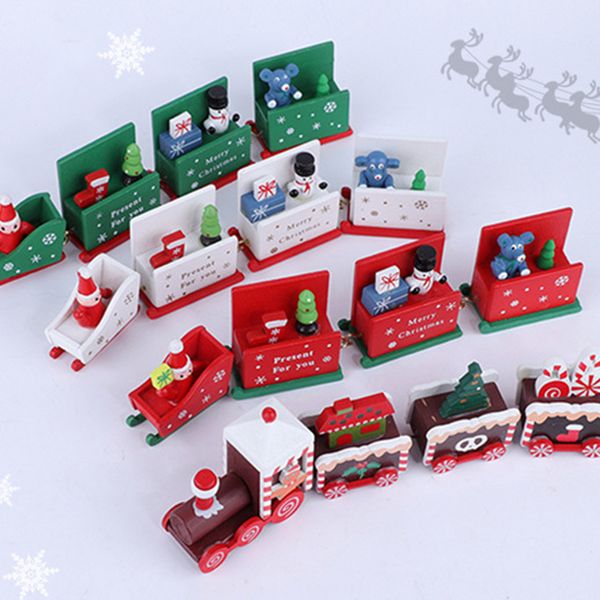 

window decorations wooden train santa claus xmas festive home decor christmas decoration kids gift