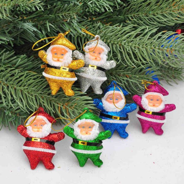 

2021 последние santa 6pcs / lot xmas tree висячих клаус украшение партия dropshiping кулон рождественских украшений для дома h нового