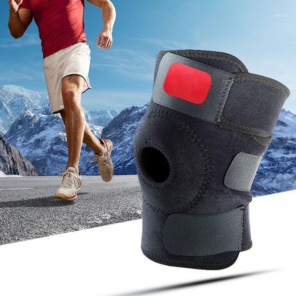 

elbow & knee pads 1pc adjustable support sports training elastic brace pad patella protector hole safety1, Black;gray