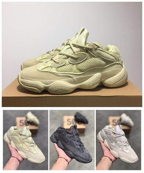 

new salt 500 kanye west running shoes men shoes super moon yellow blush desert rat 700 runner sports sneakers, White;red
