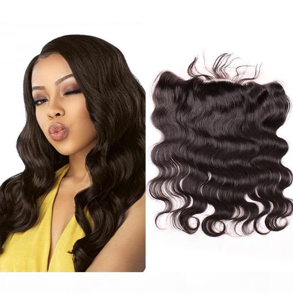 

13x4 body wave brazilian indian peruvian lace frontal closure ear to ear lace frontals dyeable natural black color human hair closures