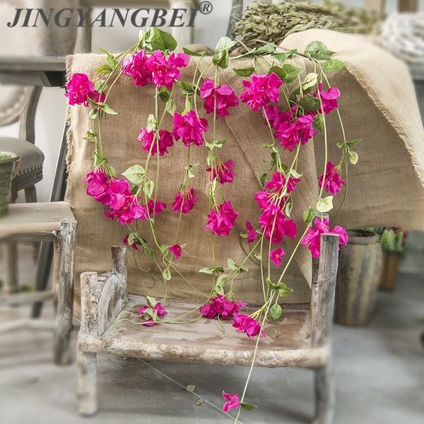 

170cm bougainvillea plum rattan vertical artificial silk vine for home decoration diy wedding wall artificial flower1