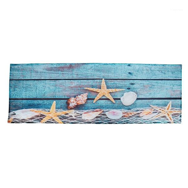 

retro blue wood flooring fishing net conch shells starfish nautical non-slip decorative bath mats rugs for bathroom shower acces1