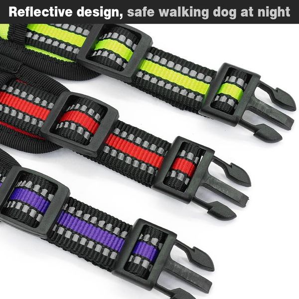 

wide nylon dog collar soft padded reflective pet dog collars adjustable for medium large dogs pitbull french bulldog pu bbyefb