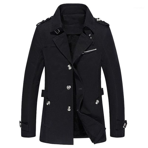 

fleece trench coat men plus size xxxxxl autumn winter mens overcoat cotton washed jacket single breasted solid color -5xl1, Tan;black