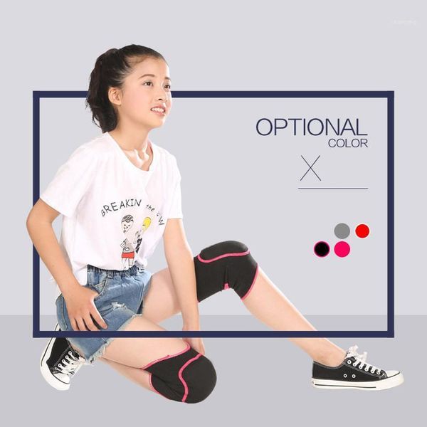 

elbow & knee pads 1 pair children's sports warm skating football basketball drop-resistance dance thicker sponge kids support1, Black;gray