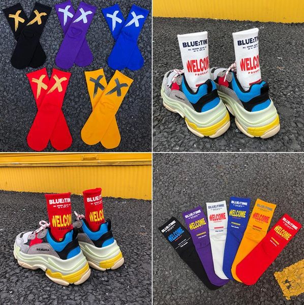 

cotton personality designer middle tube men's womens socks fashion autumn socks cotton sports socks street skateboar, Black