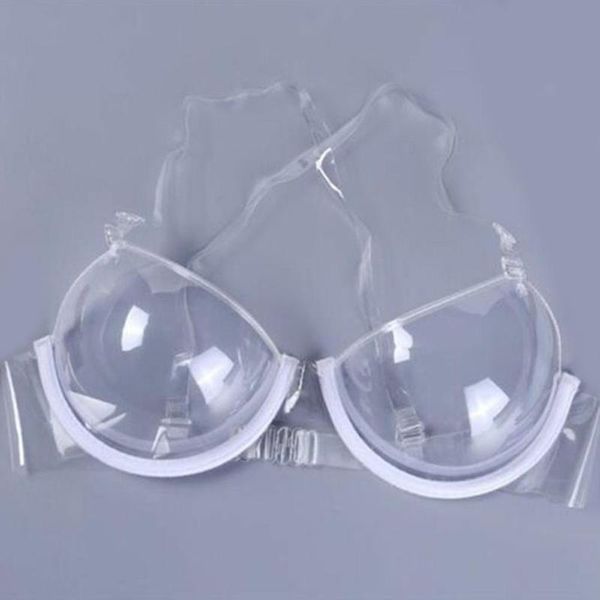 

summer women invisible push up seamless bras ladies girls bras thin underwear lingerie underwear transparent b4x9, Red;black