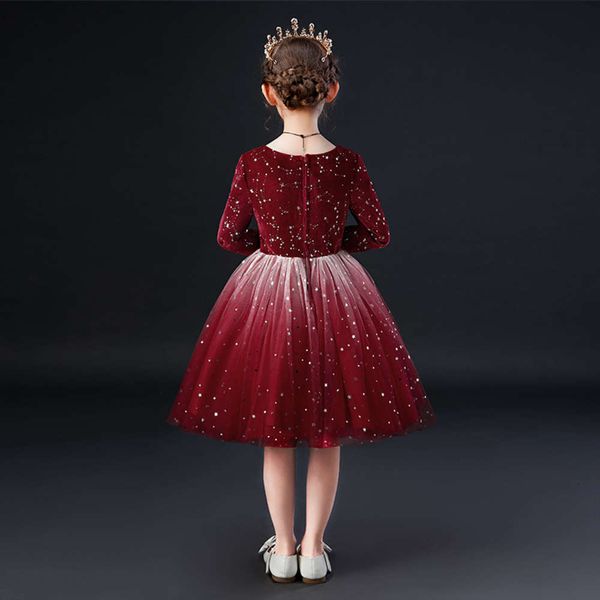 

plush princs performance girls foreign children's sle 2020 new drs ffy gauze skirtxdrz, Red;yellow