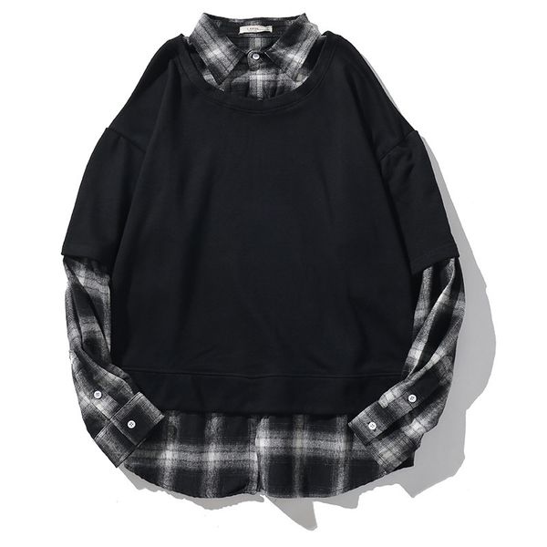

2021 new autumn spring fashion oversized male tshirt parts long sleeve the neck t-shirt for man t nfx4, White;black