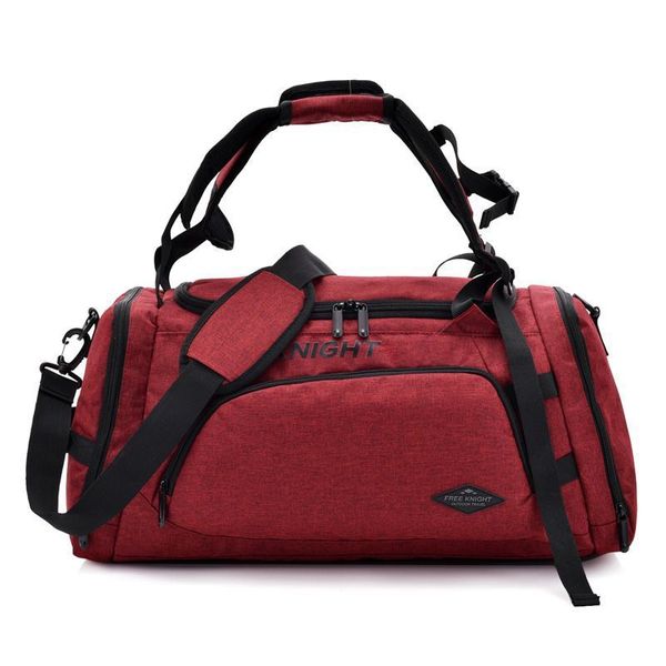 Rot Gym Hangbags für Frauen Fitnesstasche Wasserdicht Sporttraining Blosa Große Reisetasche mit Sichtfach Q0705