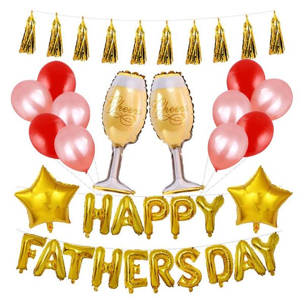 

happy father's day balloon set letter aluminum film balloon colorful latex balloons party decoration inflatable air balloons toy dbc vt