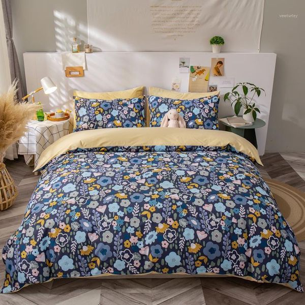 

floral printed bedding set twin  king size duvet cover bed sheets pillowcase 100% cotton1